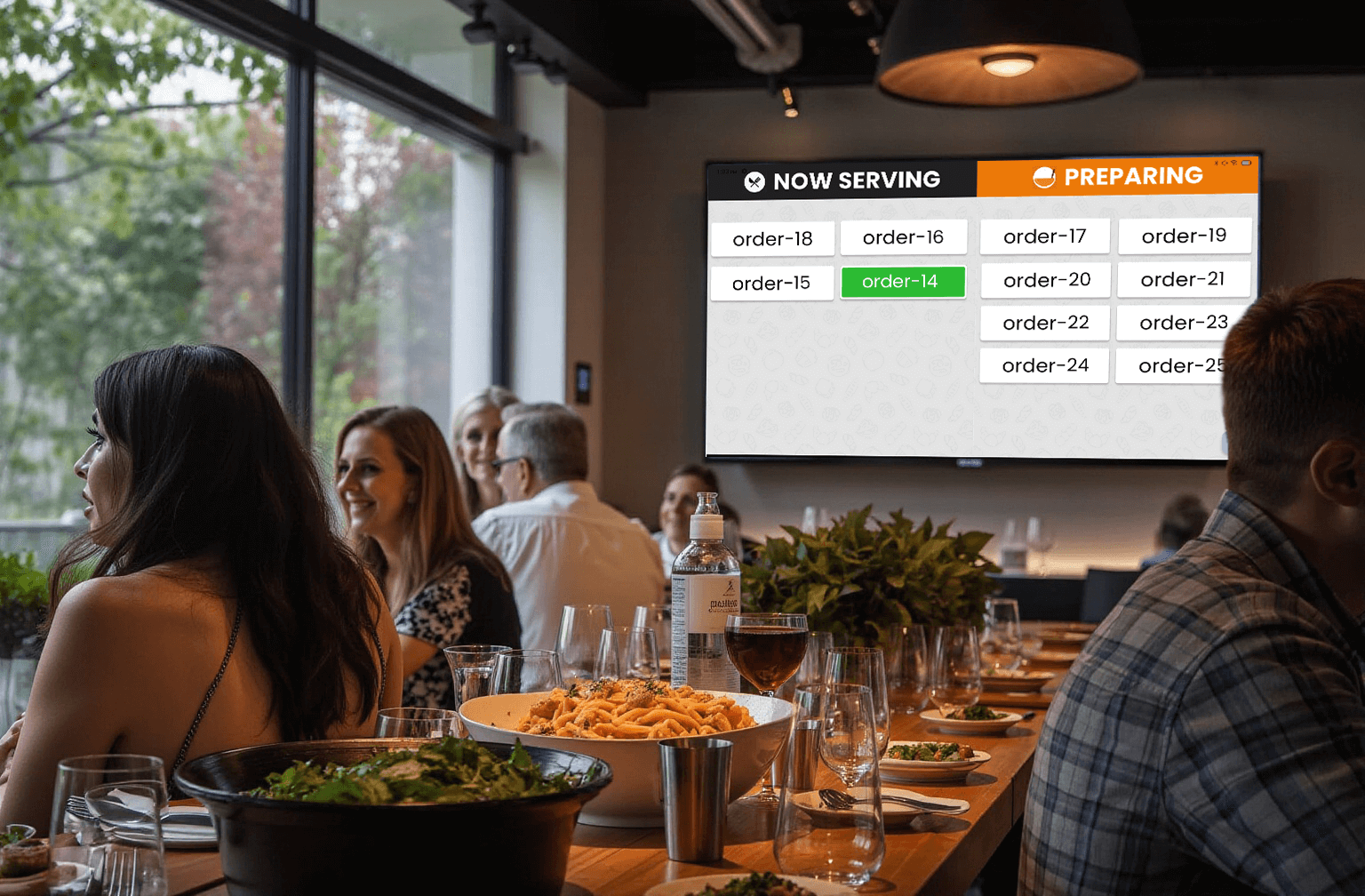 Customer Display System at Restaurant
