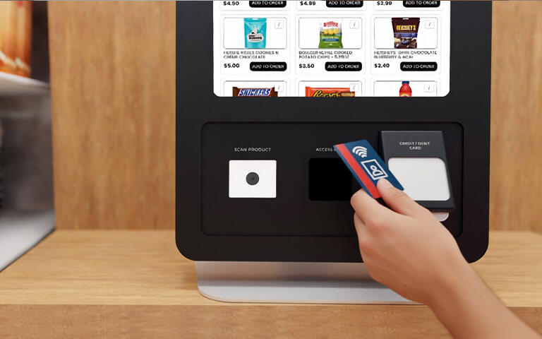 TRIO Kiosk features RFID Access Cards/ stored value cards