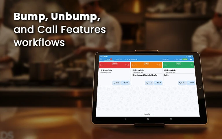 TRIO KDS Features Bump Unbump Call