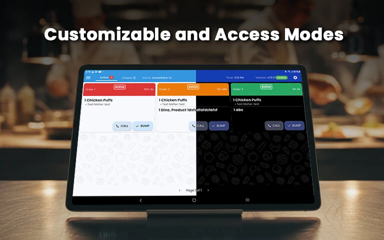 TRIO KDS Features Customizable and Access Modes