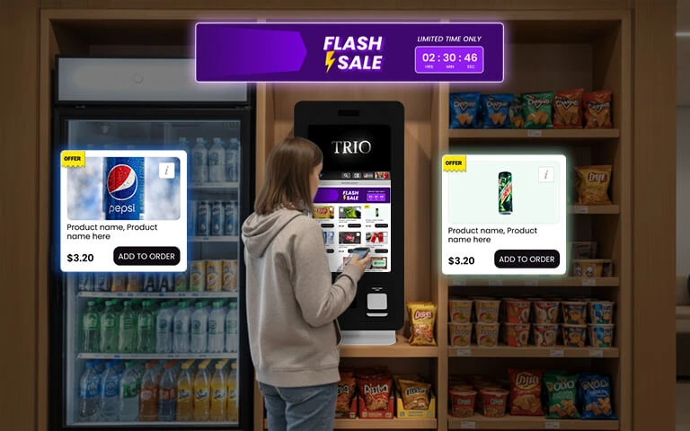 TRIO Kiosk features Discounts and Promotions